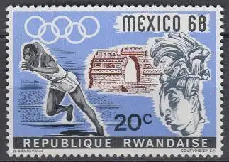 Ruanda Mi.Nr. 261A Olympiade 1968 Mexiko, Sprint (20)