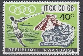 Ruanda Mi.Nr. 262A Olympiade 1968 Mexiko, Hammerwerfen (40)