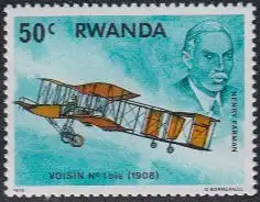 Ruanda Mi.Nr. 954A Geschichte der Luftfahrt, VOISIN No 1 bis (1908) (50)