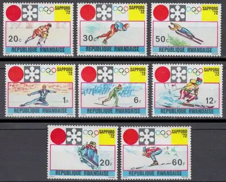 Ruanda Mi.Nr. 479-86A Olympiade 1972 Sapporo, gez. (8 Werte)