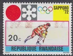 Ruanda Mi.Nr. 479A Olympiade 1972 Sapporo, Eishockey, gez. (20)