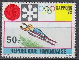 Ruanda Mi.Nr. 481A Olympiade 1972 Sapporo, Skispringen, gez. (50)