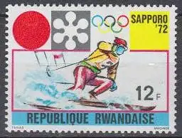 Ruanda Mi.Nr. 484A Olympiade 1972 Sapporo, Ski alpin, gez. (12)