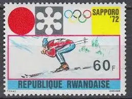 Ruanda Mi.Nr. 486A Olympiade 1972 Sapporo, Ski alpin, gez. (60)