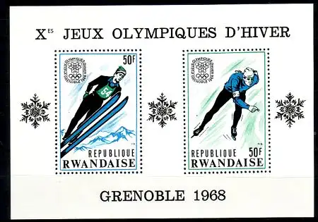 Ruanda Mi.Nr. Block 11A Olymia 1968, Grenoble