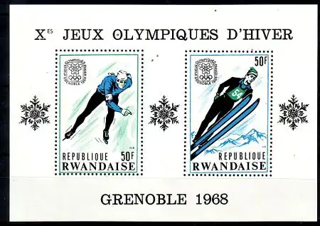 Ruanda Mi.Nr. Block 12A Olymia 1968, Grenoble