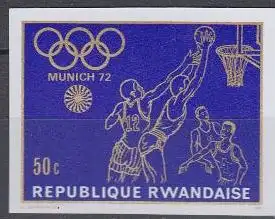 Ruanda Mi.Nr. 457B Olympiade 1972 München, Basketball, ungez. (50)