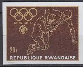 Ruanda Mi.Nr. 461B Olympiade 1972 München, Ringen, ungez. (20)