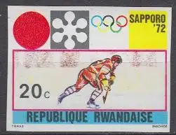 Ruanda Mi.Nr. 479B Olympiade 1972 Sapporo, Eishockey, ungez. (20)