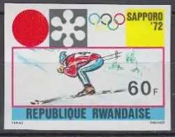 Ruanda Mi.Nr. 486B Olympiade 1972 Sapporo, Ski alpin, ungez. (60)