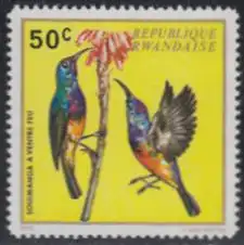 Ruanda Mi.Nr. 502A Vögel, Souimanga a Ventre Feu (50)