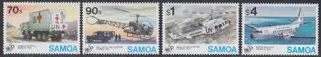 Samoa Mi.Nr. 817-20 50Jahre UNO, u.a. Hubschrauber und Flugzeug (4 Werte)