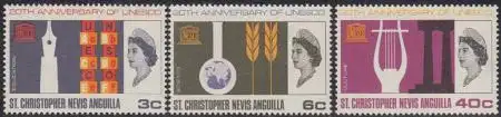 St.Christopher-Nevis-Anguilla Mi.Nr. 172-74 20Jahre UNESCO (3 Werte)