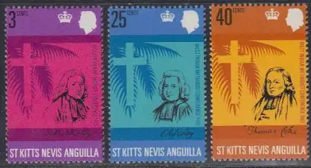 St.Kitts-Nevis-Anguilla Mi.Nr. 178-80 Westind.Methodisten-Konferenz (3 Werte)