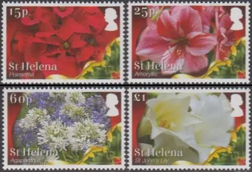 St. Helena MiNr. 1245-48 Weihnachten, Blumen (4 Werte)