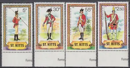 St. Kitts Mi.Nr. 62-65 Uniformen der Infanterie (4 Werte)