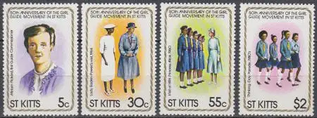 St. Kitts Mi.Nr. 73-76 50Jahre Pfadfinderinnenverband (4 Werte)