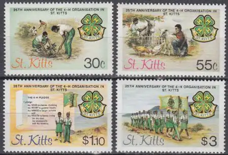 St. Kitts Mi.Nr. 144-47 25Jahre 4-H-Organisation (4 Werte)