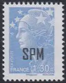 St. Pierre & M. Mi.Nr. 1062 Freim. Marianne (Beaujard) (1,30)