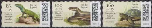 D,Bund Mi.Nr. 3844-3846 Jugend 2024 Reptilien (3 Werte)