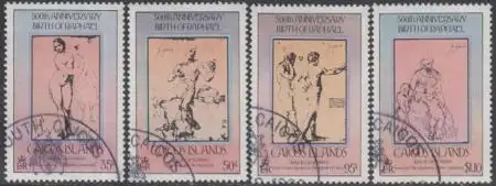 Caicos-Inseln Mi.Nr. 32-35 500.Geb. Raffael, Studienzeichnungen (4 Werte)