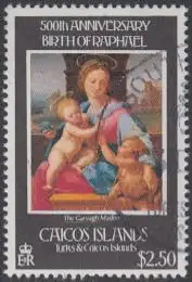 Caicos-Inseln Mi.Nr. 36 500.Geb. Raffael, Madonna (2,50)