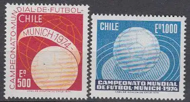 Chile Mi.Nr. 804-05 Fußball WM 1974 in Deutschland (2 Werte)