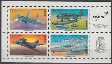 Chile Mi.Nr. Klbg.1597-1600 Int. Luft- und Raumfahrtausstellung FIDAE ’94 