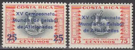 Costa Rica Mi.Nr. 581-82 Amateur-Weltmeisterschaft im Baseball (2 Werte)