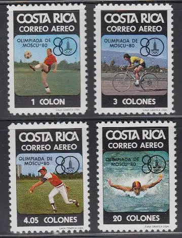 Costa Rica Mi.Nr. 1065-68 Olymp. Sommerspiele Moskau (4 Werte)