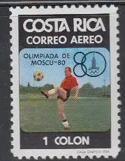 Costa Rica Mi.Nr. 1065 Olymp. Sommerspiele Moskau, Fußball (1)