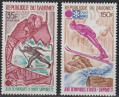 Dahomey Mi.Nr. 470-71 Olympische Winterspiele 1972 Sapporo (2 Werte)