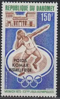 Dahomey Mi.Nr. 501 Olymp.Spiele 1972 München Goldmedaille Komar (150)