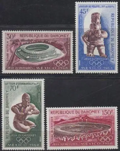 Dahomey Mi.Nr. 360-63 Olympische Sommerspiele 1968 Mexiko (4 Werte)