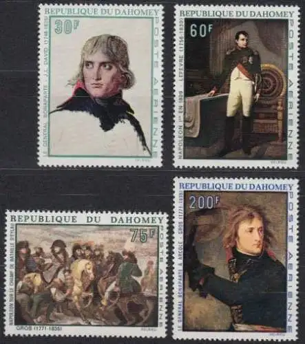 Dahomey Mi.Nr. 379-82 200. Geburtstag Napoleon, Gemälde (4 Werte)