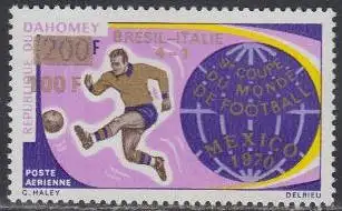 Dahomey Mi.Nr. 426 Fußball-WM 1970 Mexiko, goldf.Aufdr. Bra.-Ita. 4-1 (100a.200)