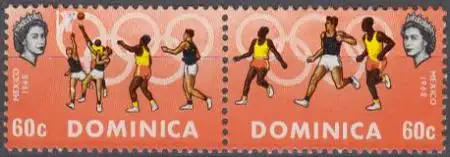 Dominica Mi.Nr. Zdr. 235-36 Olympische Spiele 1968 Mexiko, Basketball 