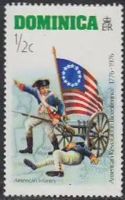 Dominica Mi.Nr. 475 200J. USA-Unabhängigkeit, Amerikanische Infanterie (1/2)