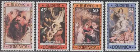 Dominica Mi.Nr. 586-89 Weihnachten 1978, Rubens Gemälde (4 Werte)