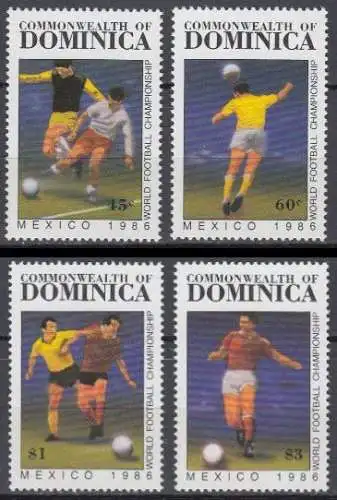 Dominica Mi.Nr. 949-952 Fußball WM Mexico 1986 (4 Werte)