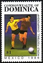 Dominica Mi.Nr. 951 Fußball WM Mexico 1986 (1$)