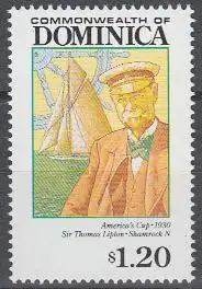 Dominica Mi.Nr. 1636 America’s Cup, Thomas Lipton, Yacht Shamrock N (1,20)