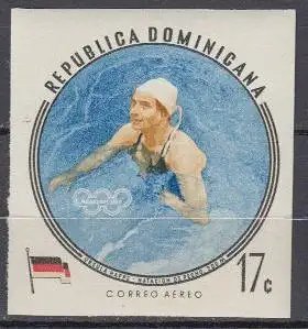 Dominikanische Rep. Mi.Nr. 731 Olymp. Spiele Rom, geschn. Schwimmen, Happe (17)