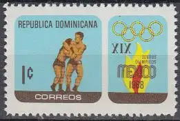 Dominikanische Rep. Mi.Nr. 913 Olympische Spiele Mexico 1968, Ringen (1)