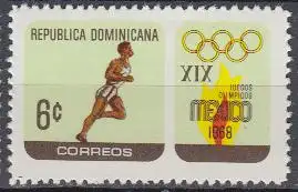 Dominikanische Rep. Mi.Nr. 914 Olymp. Spiele Mexico 1968, Kurzstreckenlauf (6)