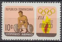 Dominikanische Rep. Mi.Nr. 916 Olympische Spiele Mexico 1968, Gewichtheben (10)