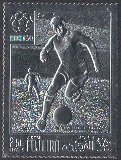 Fujeira Mi.Nr. 1465A Fußball-WM 1970, Spieler, gezähnt, silberfarben (2,50)