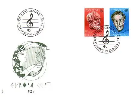 Schweiz Mi.Nr. 1294-95 Europa 85, Europ. Jahr der Musik (2 Werte)