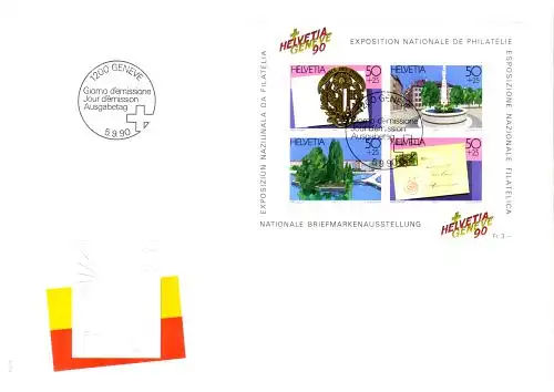 Schweiz Mi.Nr. Block 26 Nat. Briefmarkenausstellung HELVETIA GENEVE `90