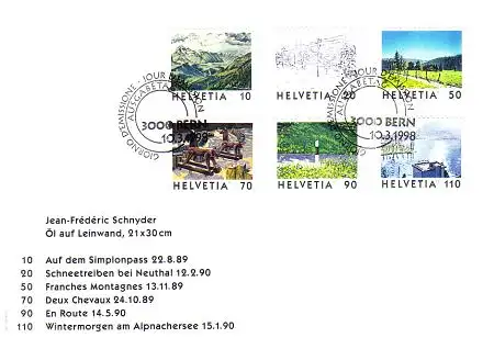 Schweiz Mi.Nr. 1643-48 Freim. Bilder der Schweiz (6 Werte)